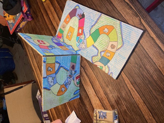 Denmark → Mexico Travel Game board — unfolded boards